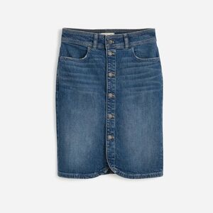 Madewell Denim Buttin Front Midi Skirt